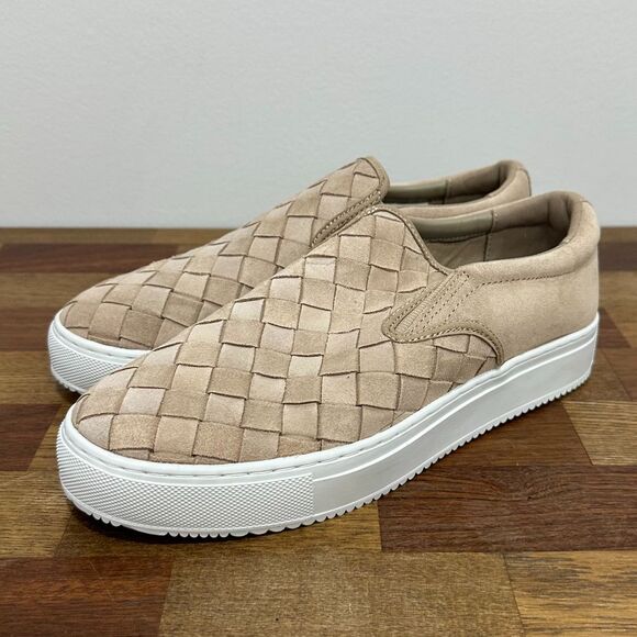 Marc Fisher Shoes - Marc Fisher Womens‎ Sneakers 8.5 Leather Suede Slip On Quilted Natural Tan Shoe